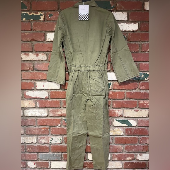 Sandrine Rose x Free People Natural Khaki Tres Cool Front Zip Jumpsuit NWT - Picture 6 of 7